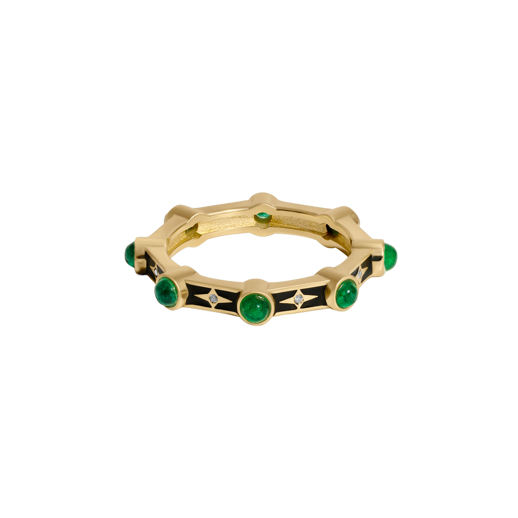 Dotted Stellar Ring Emerald