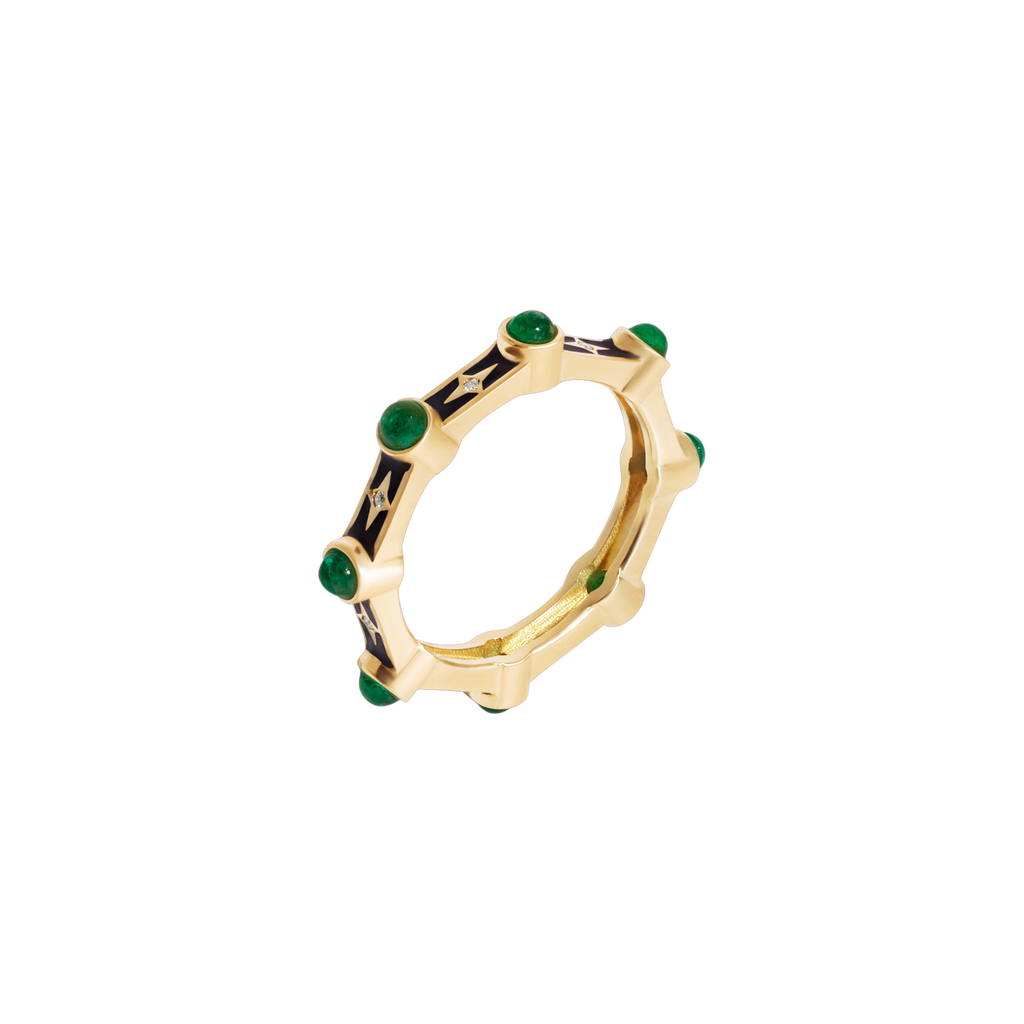 Dotted Stellar Ring Emerald