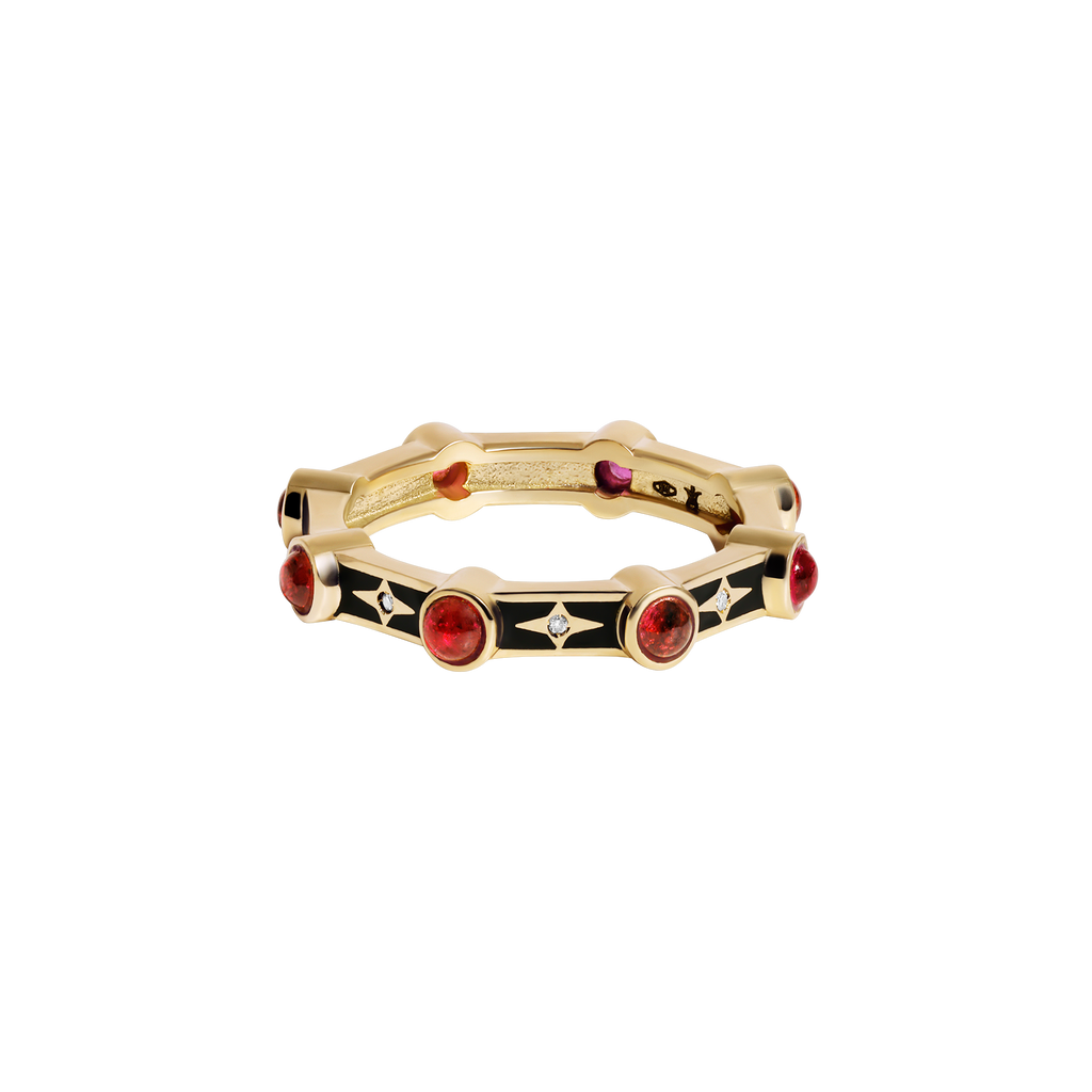 Dotted Stellar Ring Rubis