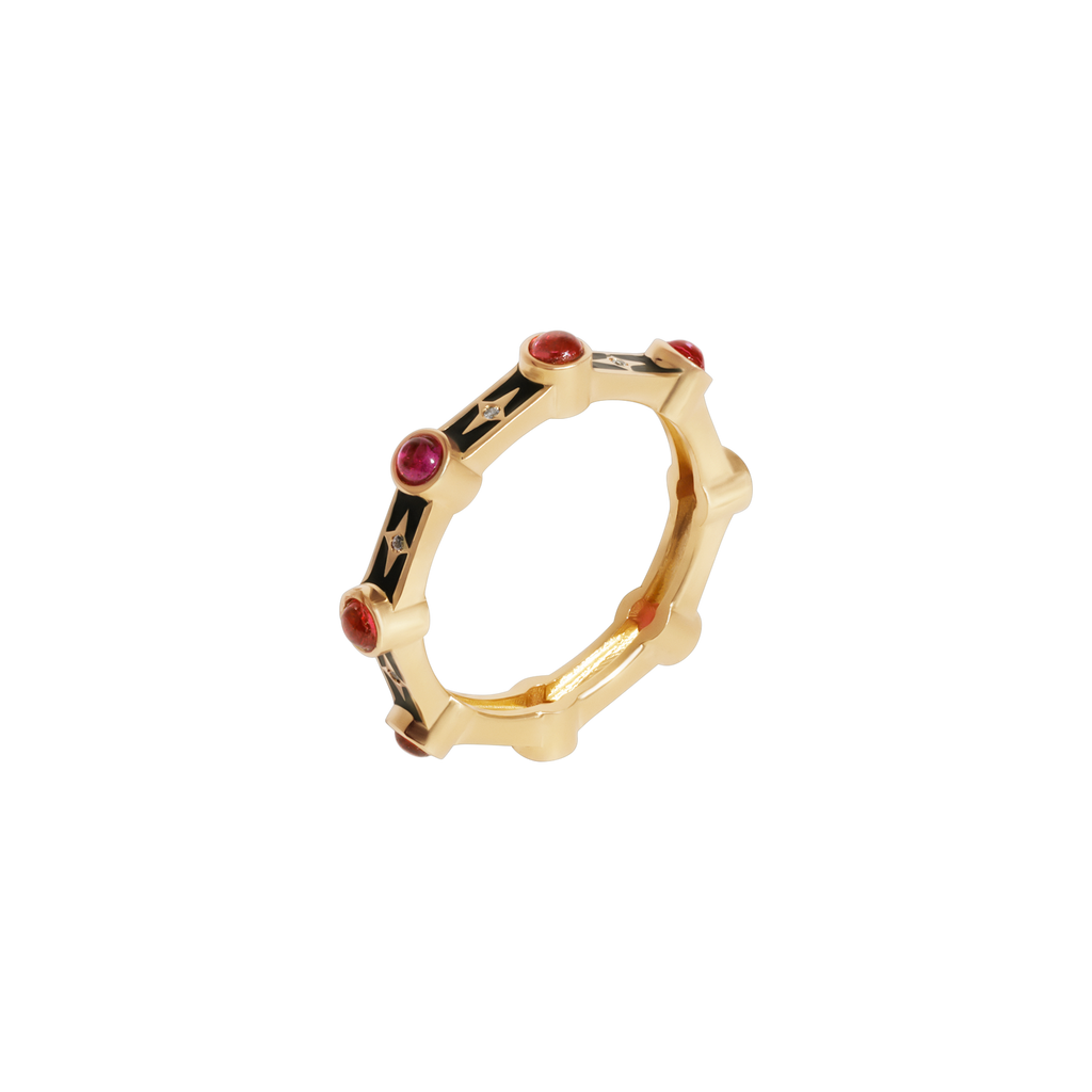 Dotted Stellar Ring Rubis