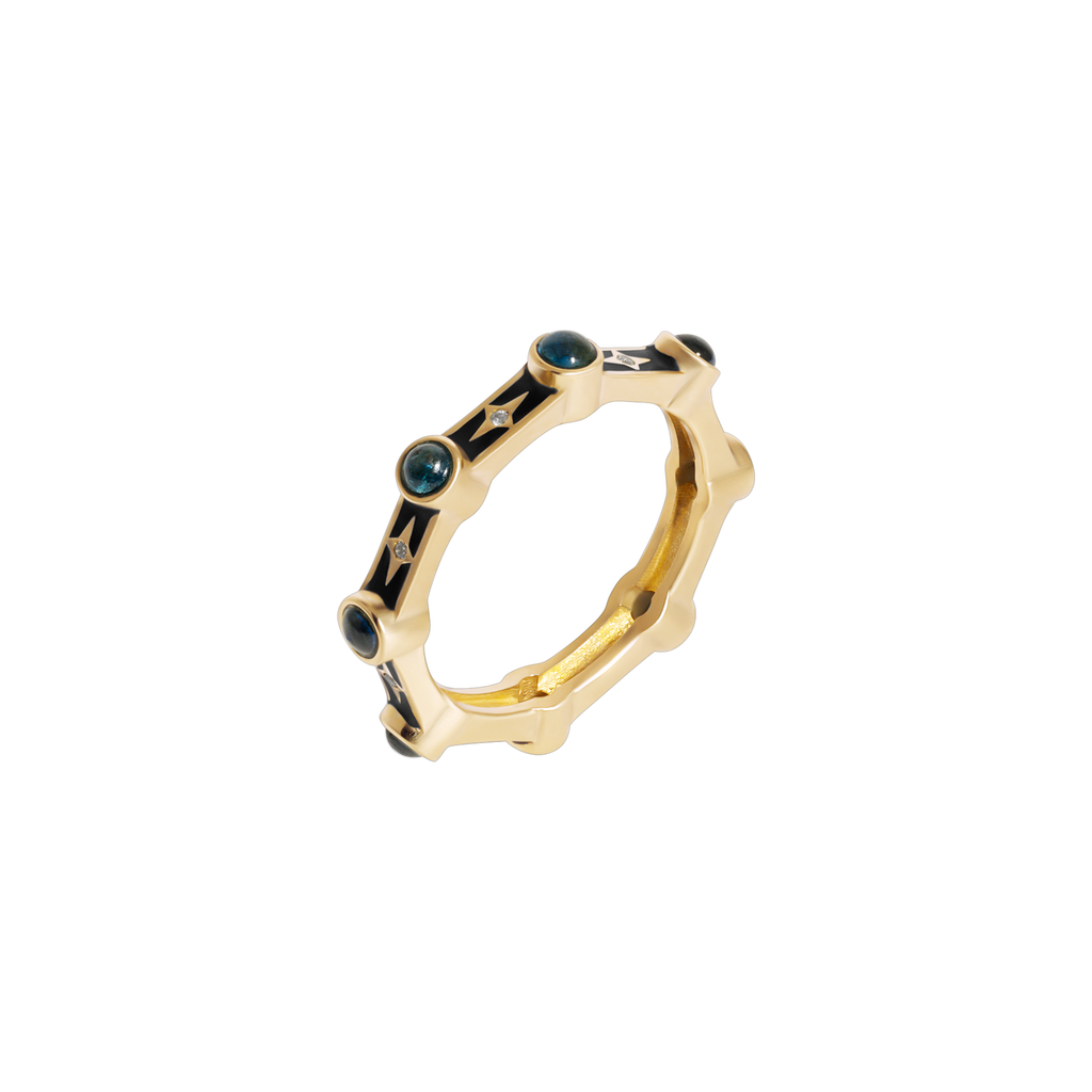Dotted Stellar Ring Saphir